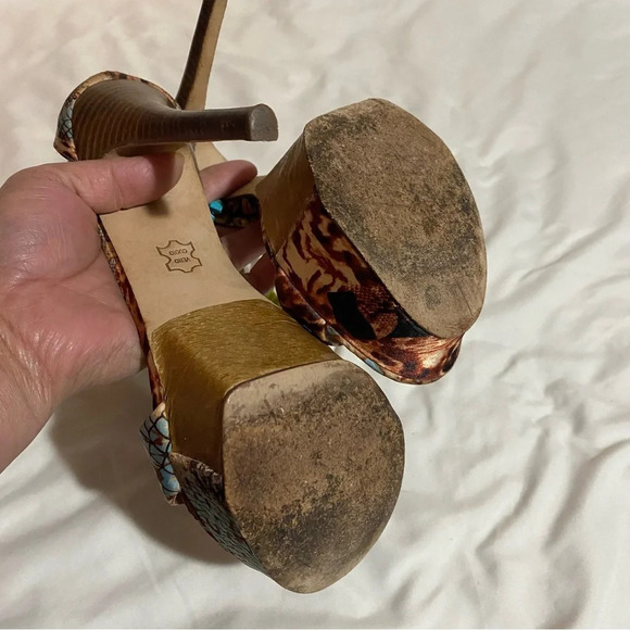 Zigi New York Bohemian Beaded floral sexy high heels platform  sandals size 9 - Picture 4 of 9